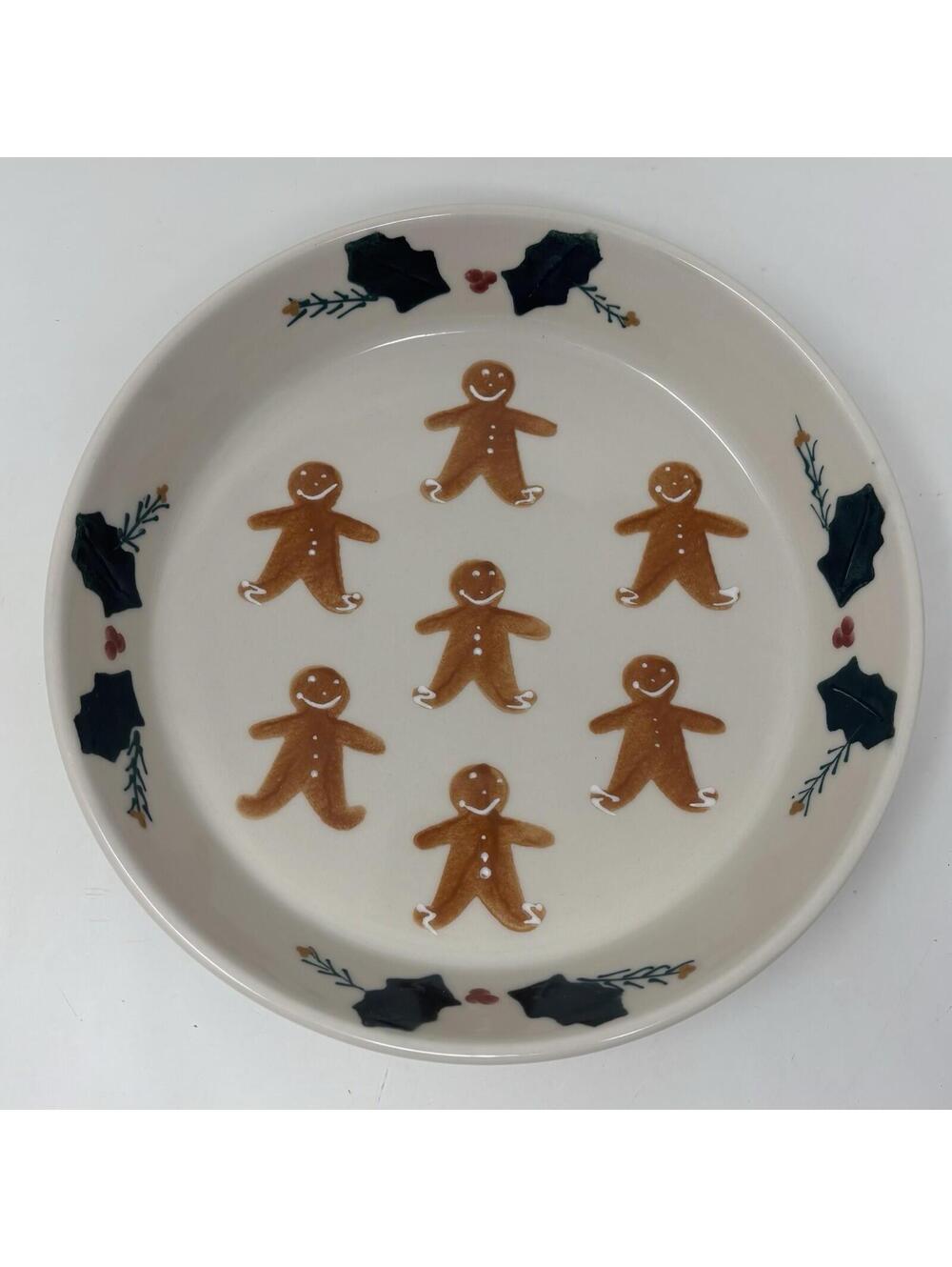 VTG Hartstone Pottery Gingerbread USA Hand Painted Decorative Pie Plate Dish EUC